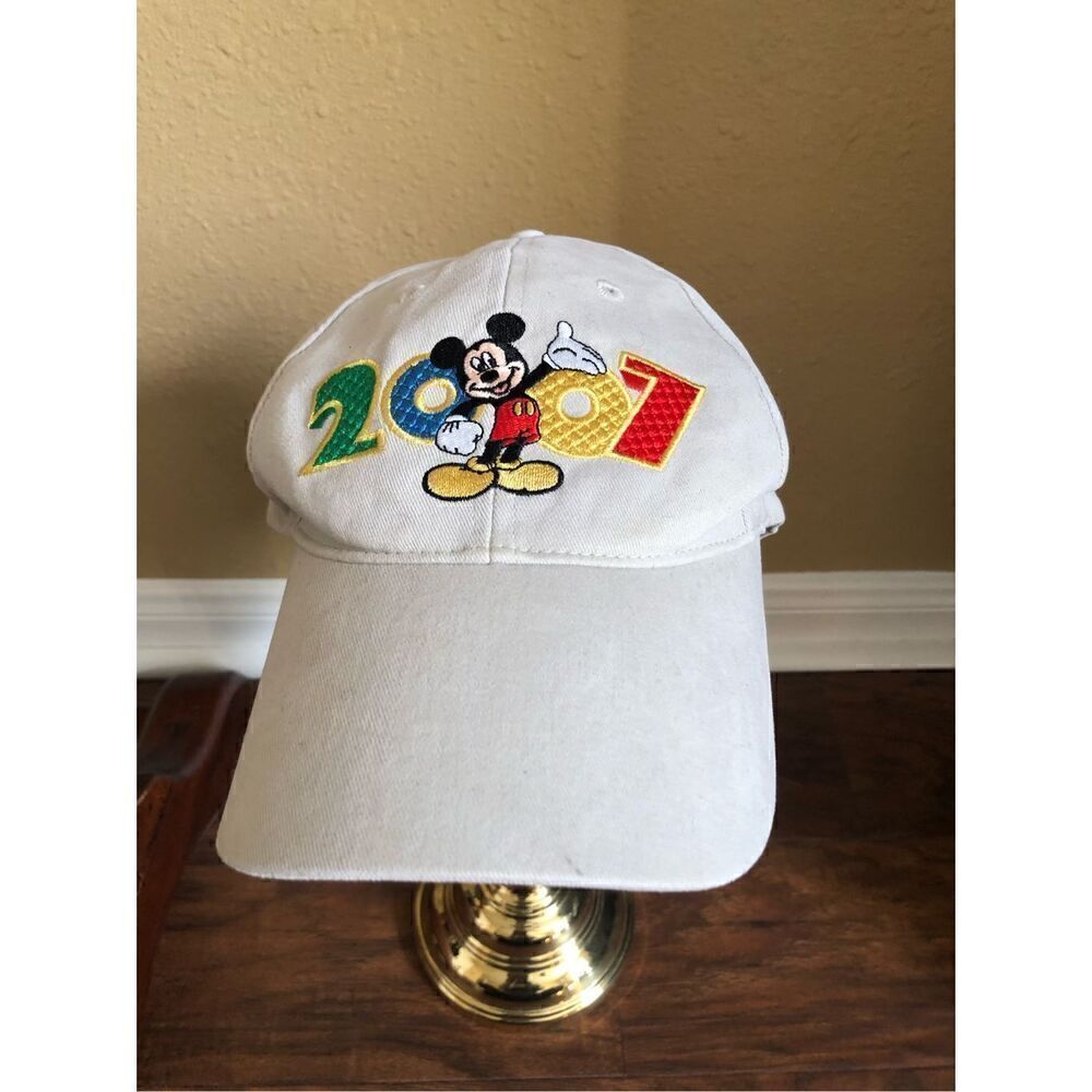 2007 Mickey Mouse Disneyland Resort Adult Beige Baseball Hat Adjustable
